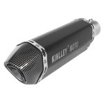 Escape para motocicleta universal deportivo negro con fibra de 35mm a 51mm H Kinlley